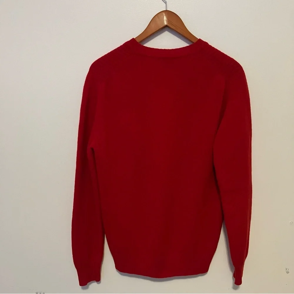 VTG Brooks Brothers Scotland Wool Sweater M Mens V-neck Ribbed Saddle Shoulder